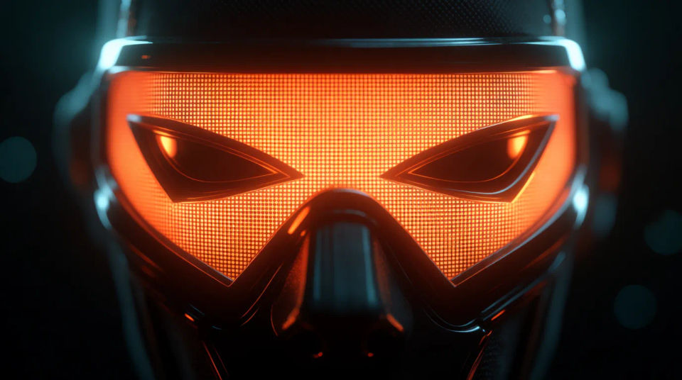 Glowing-visor crop
