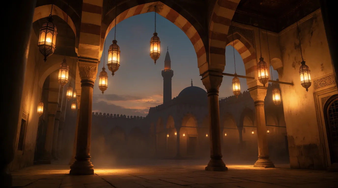 Lantern-lit courtyard