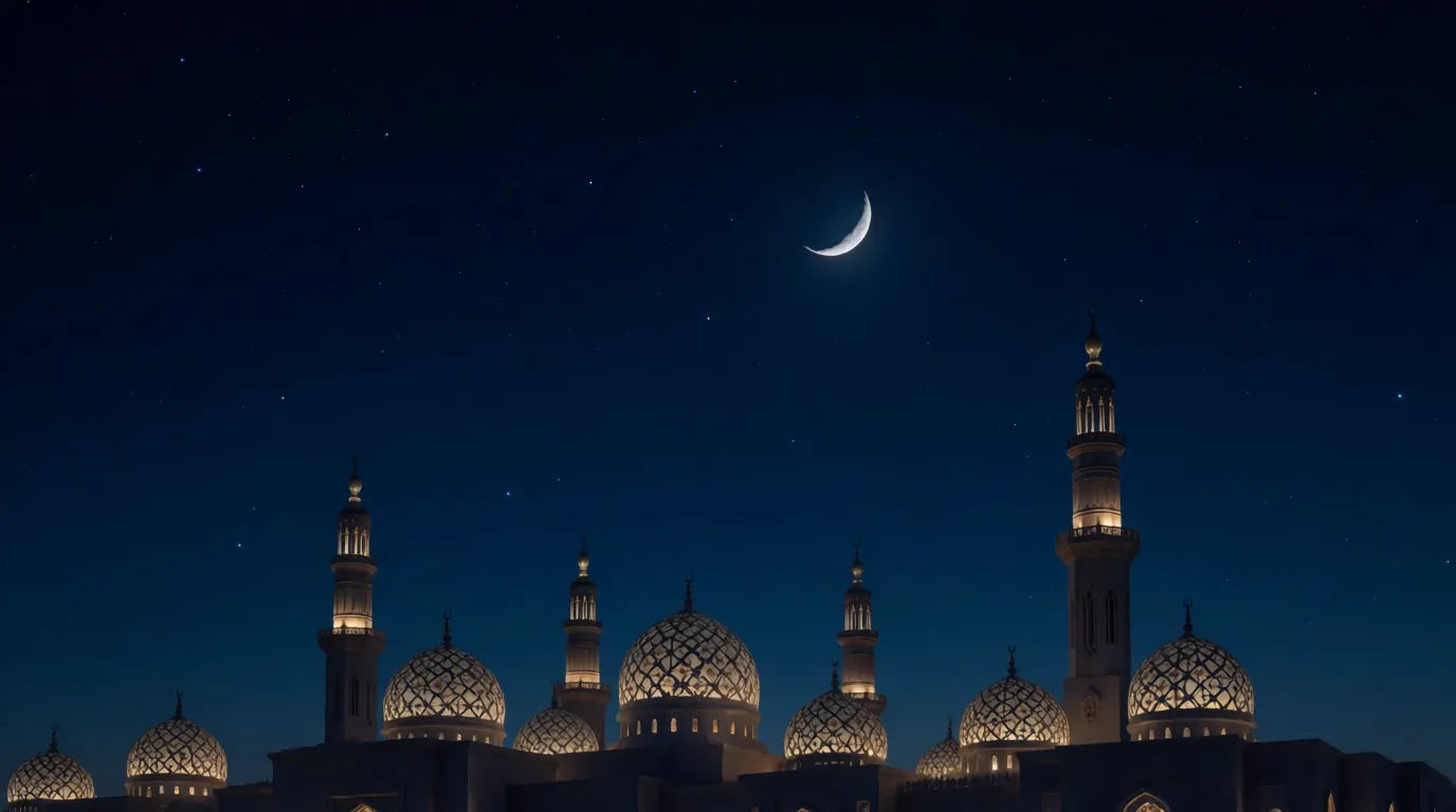 Crescent over mosque
