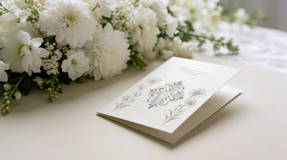 Printed memorial card