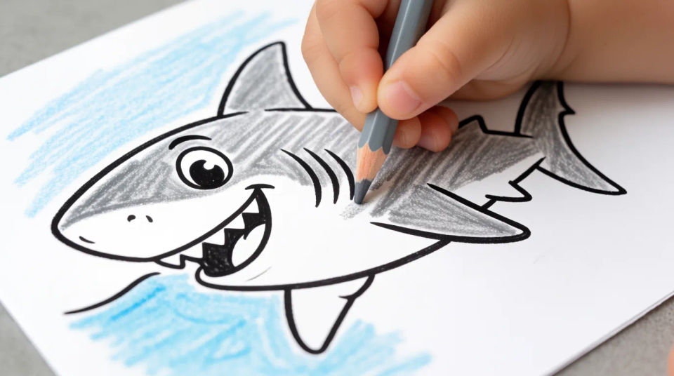 Being colored with pencils
