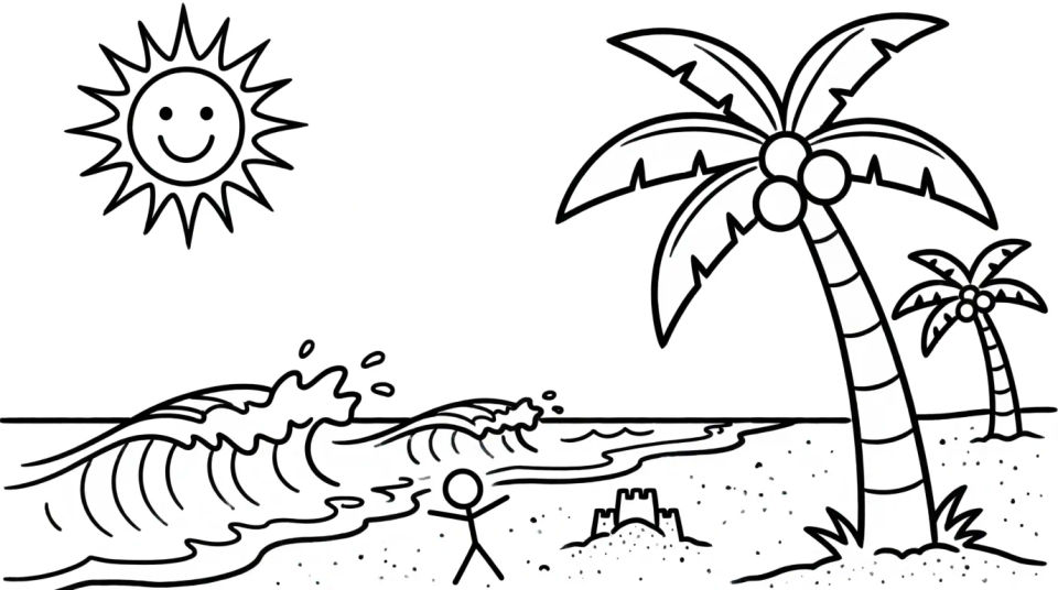 Beach sun scene