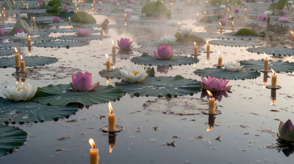 Lotus pond offering