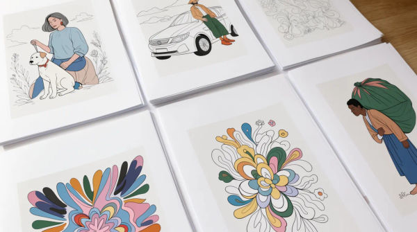 Aesthetic coloring pages generator
