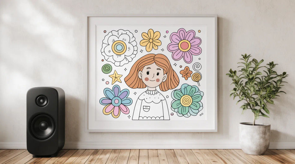 Framed line art