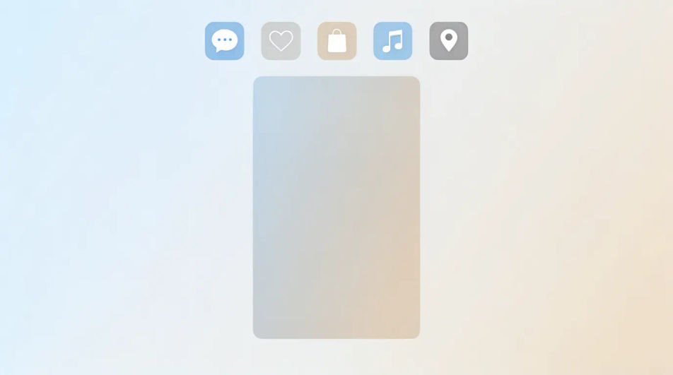 Home screen with icons