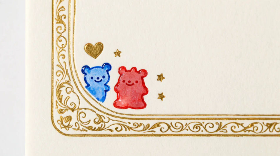 Card corner accent