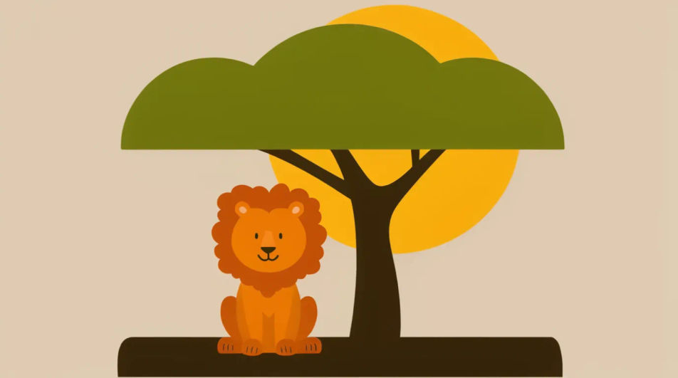 Lion on the savanna