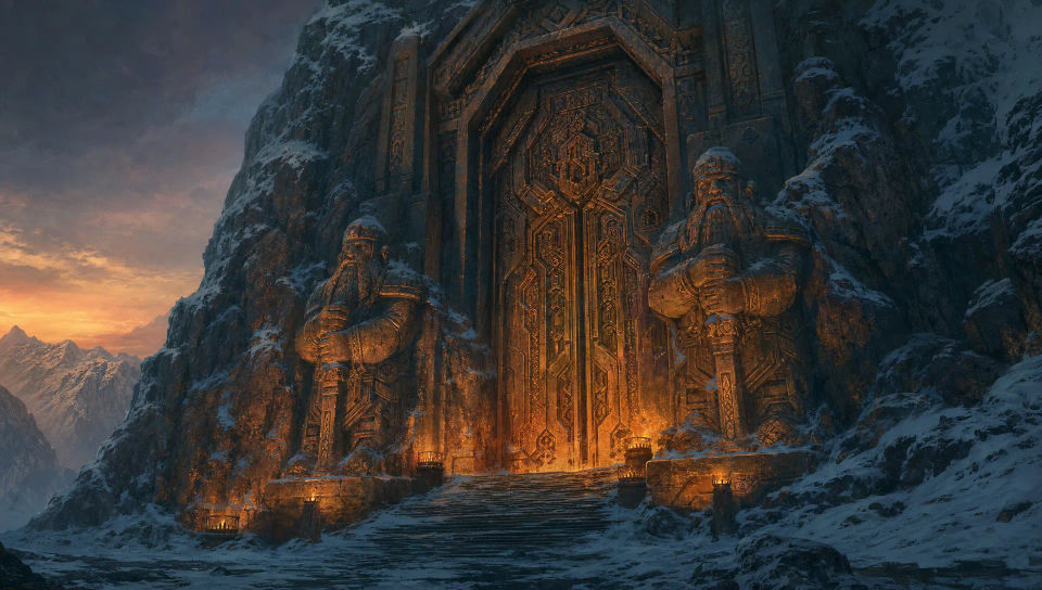A carved mountain gate