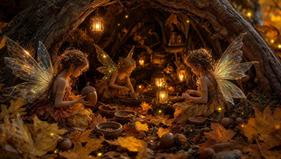 An autumn forest hollow