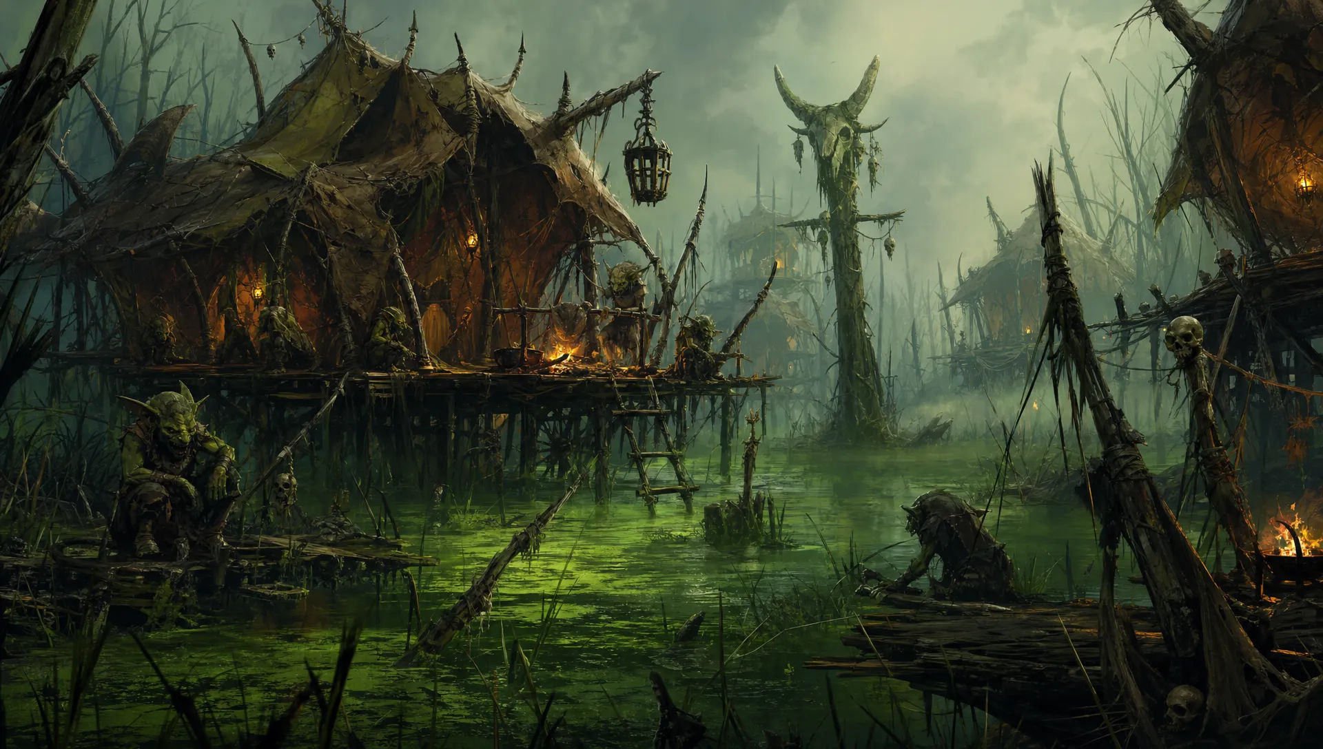 A swamp goblin camp