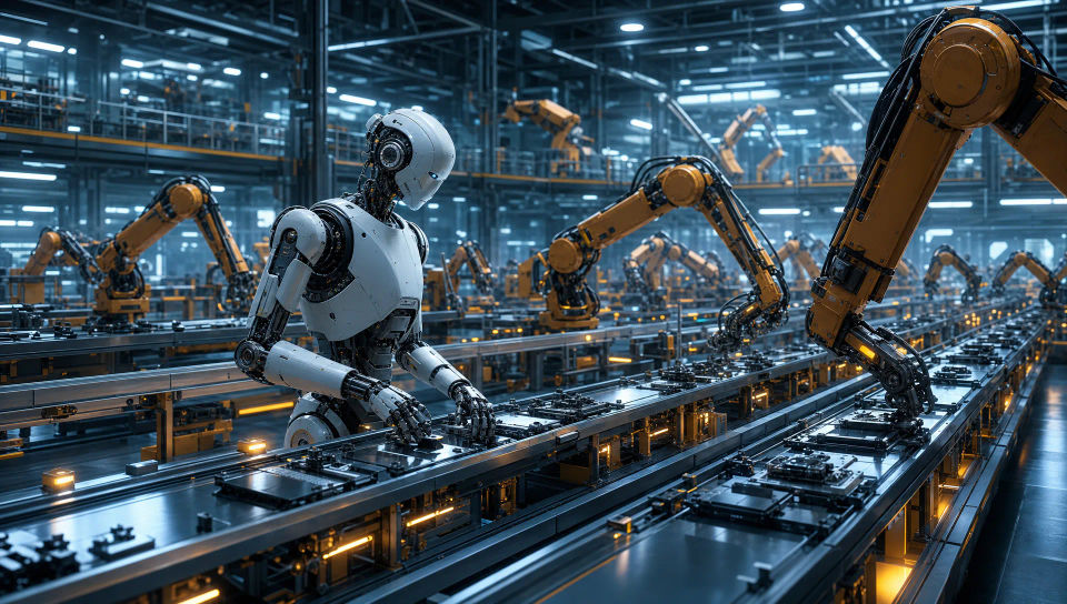 A factory assembly line