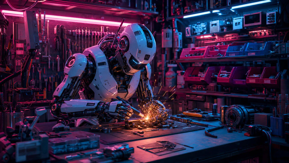 A neon repair workshop