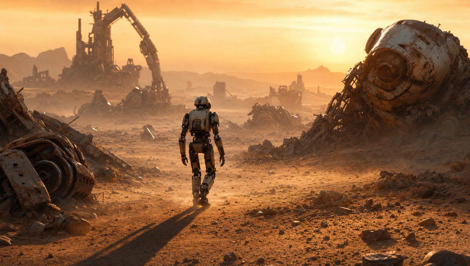 A post-apocalyptic wasteland