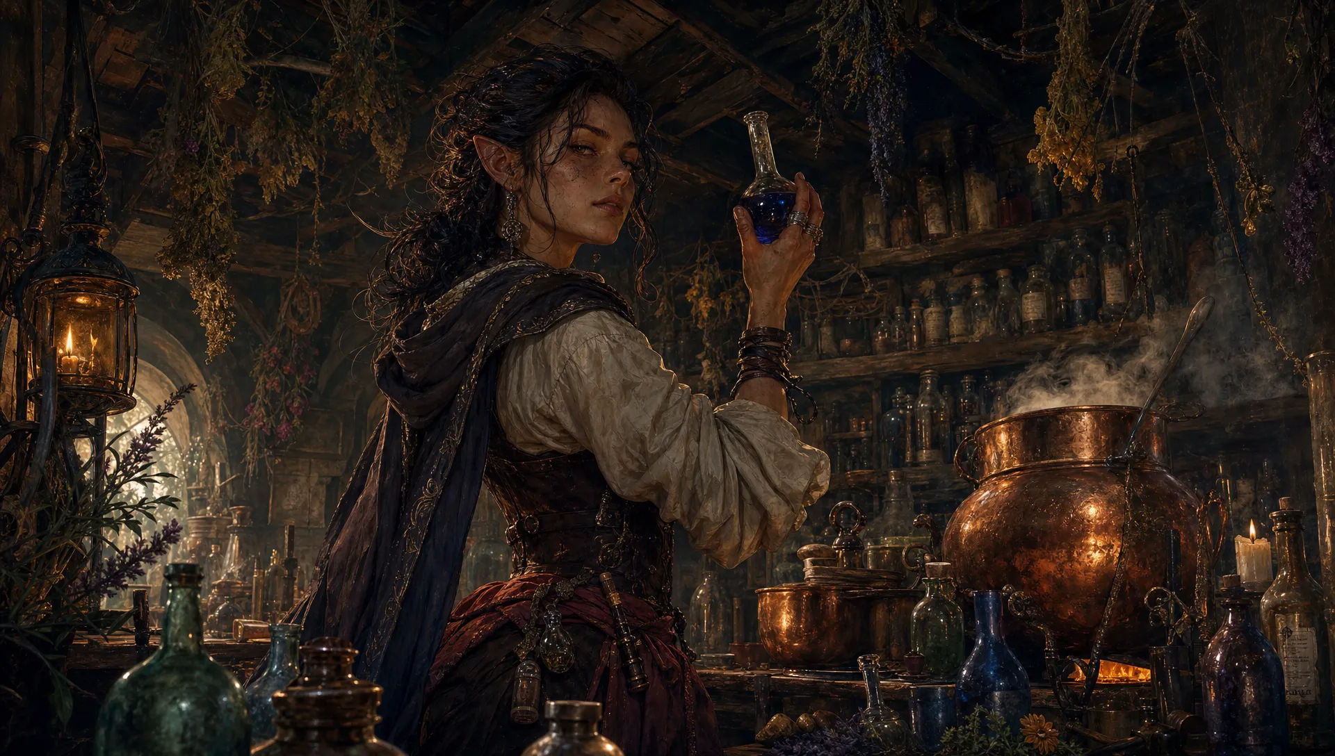 An apothecary brewing room