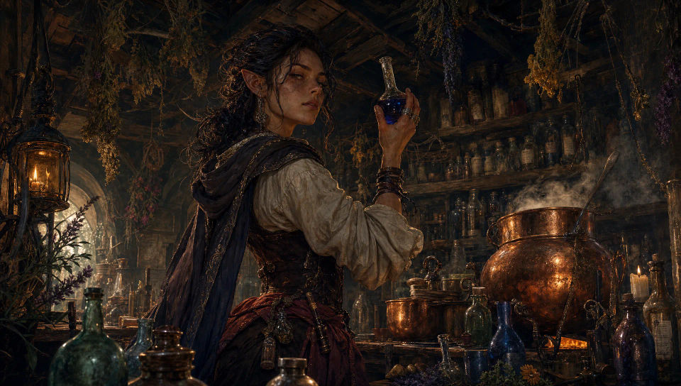 An apothecary brewing room