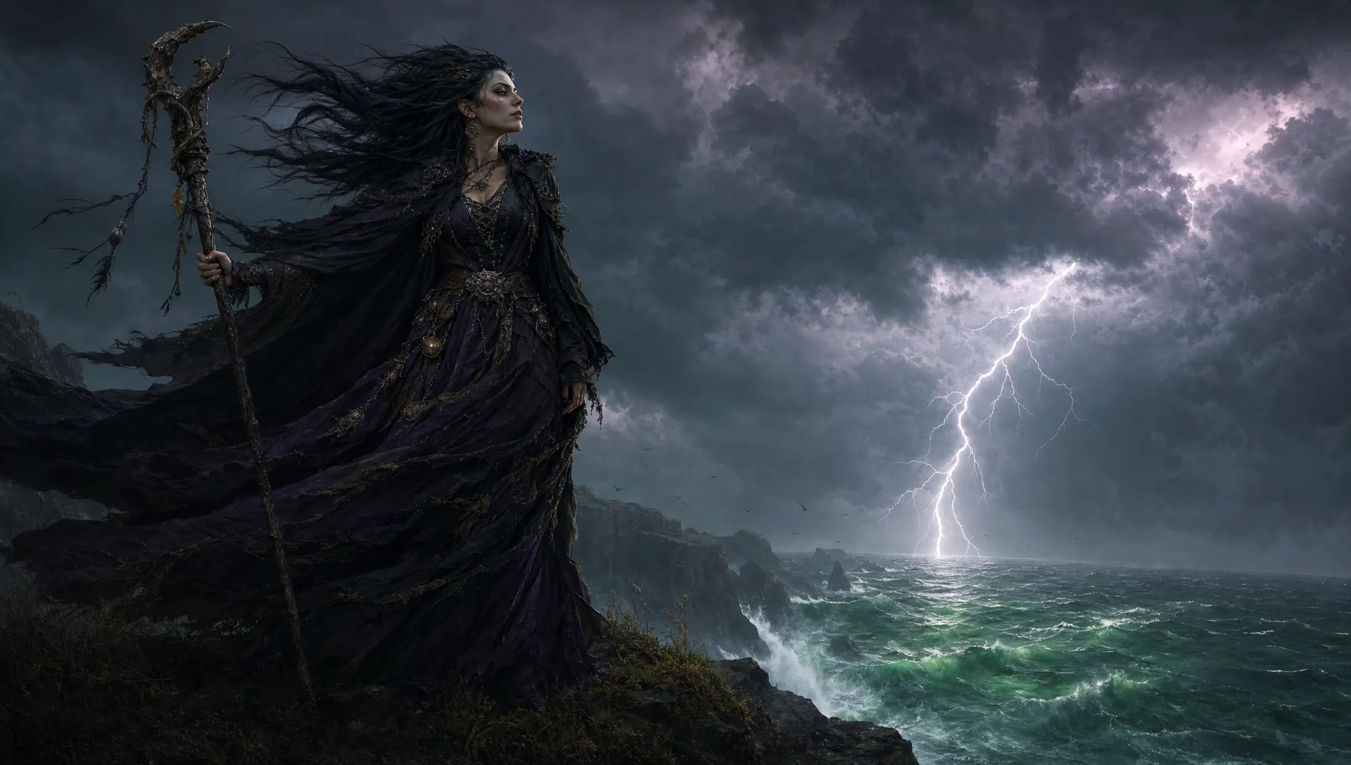 A storm-lashed seaside cliff