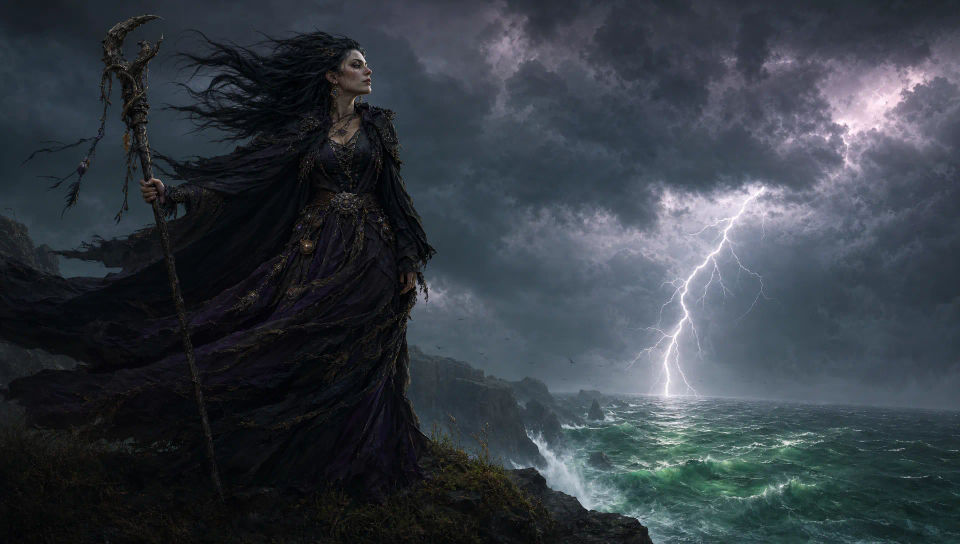 A storm-lashed seaside cliff