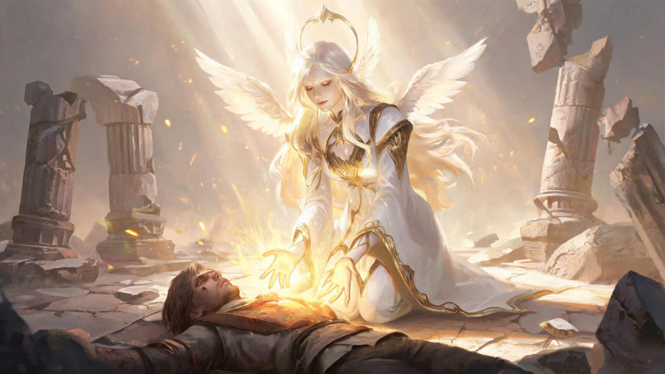 A healing in a ruined hall