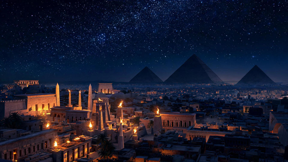 The desert city under the stars