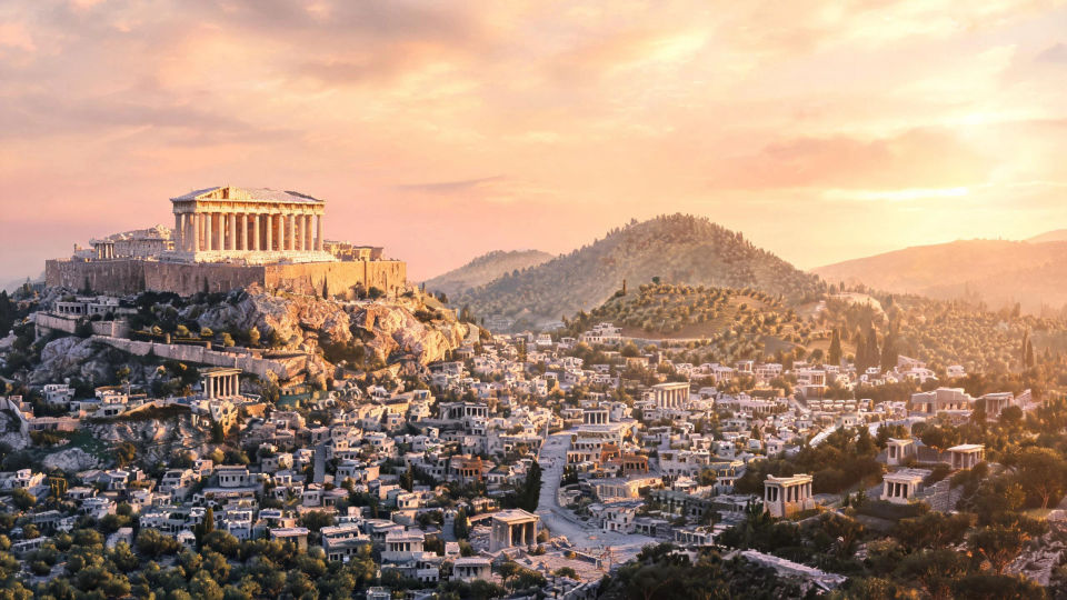 The acropolis at golden hour