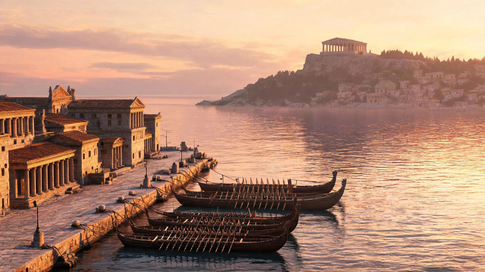 The harbour at dusk