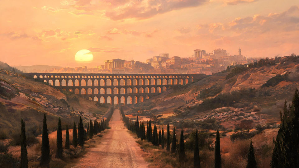 The aqueduct at sunset