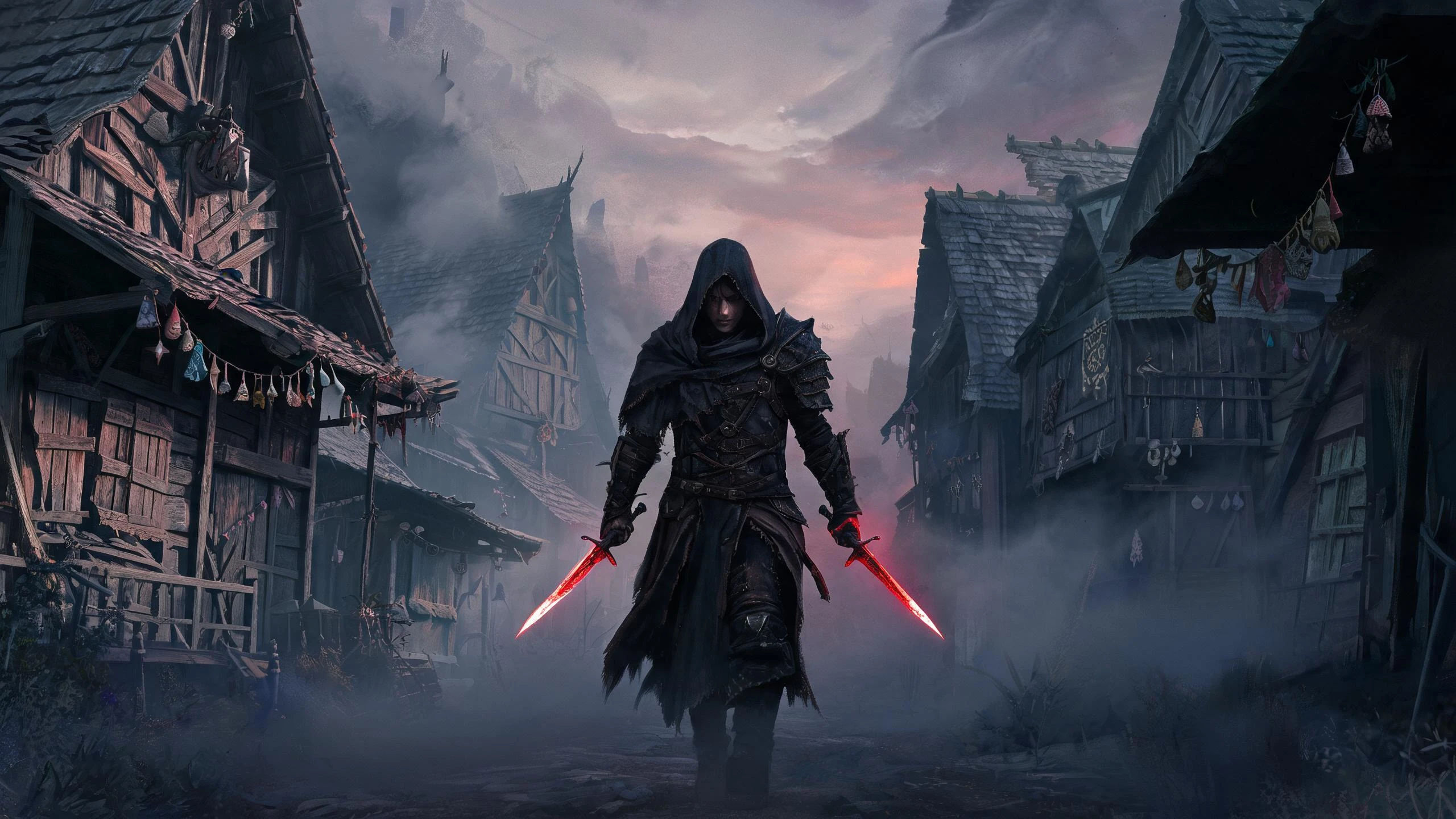 A hunter crossing a plague-struck village