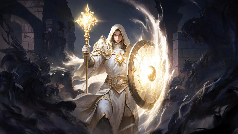 A cleric holding the line