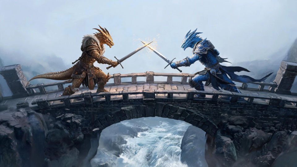 A duel on a stone bridge