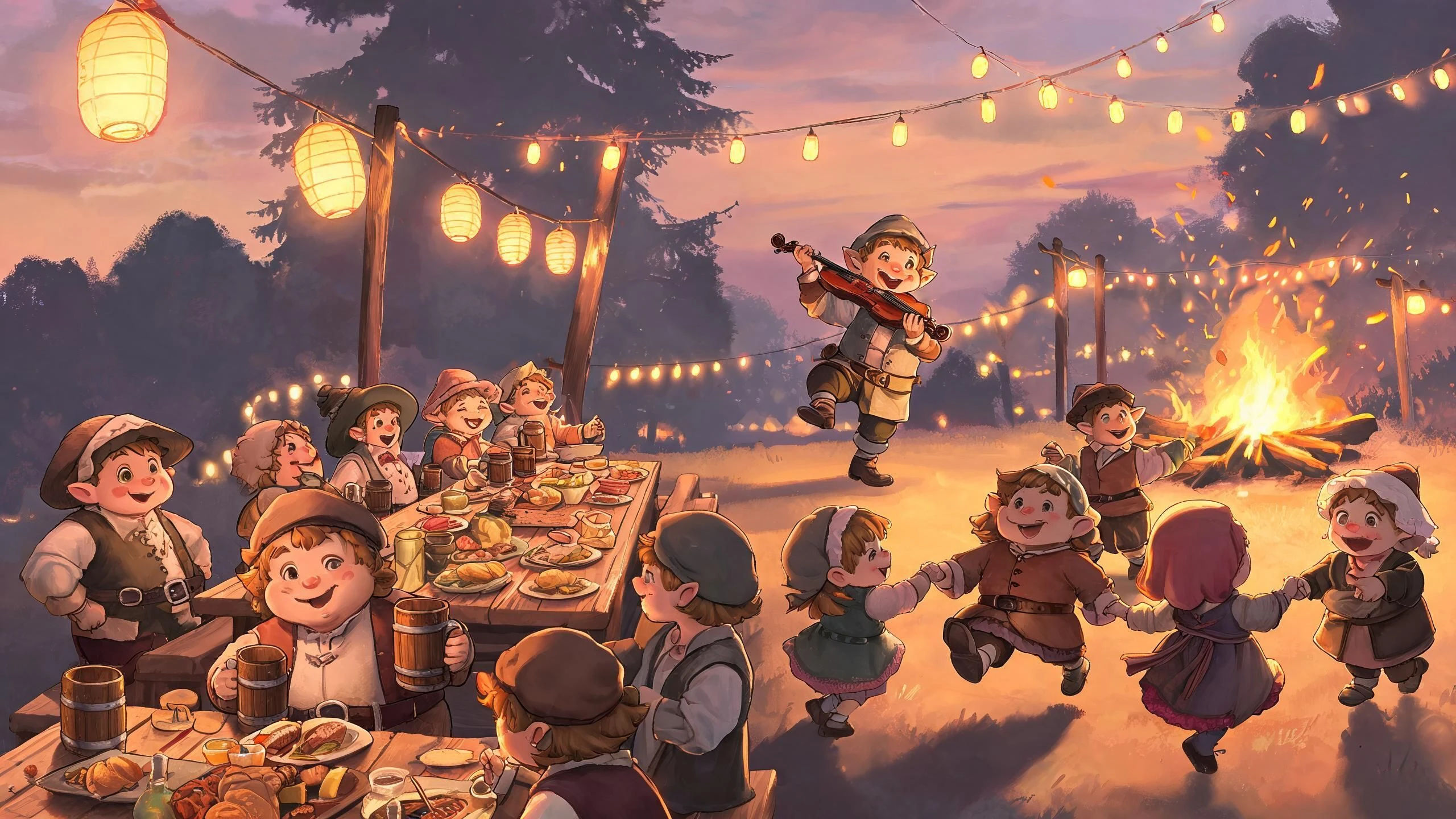 A crowded harvest festival