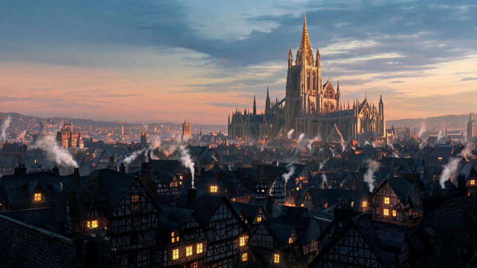 La cathédrale au crépuscule