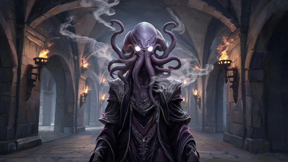A confrontation in a torchlit hall
