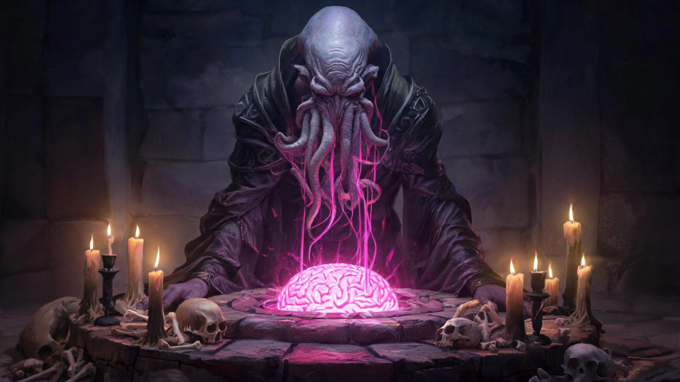 A mind flayer in ritual