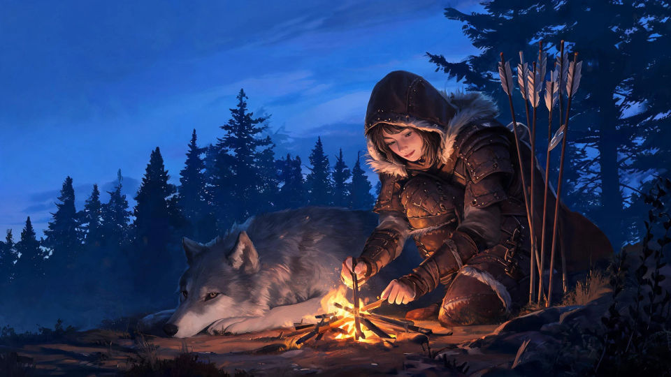 A camp at the forest edge