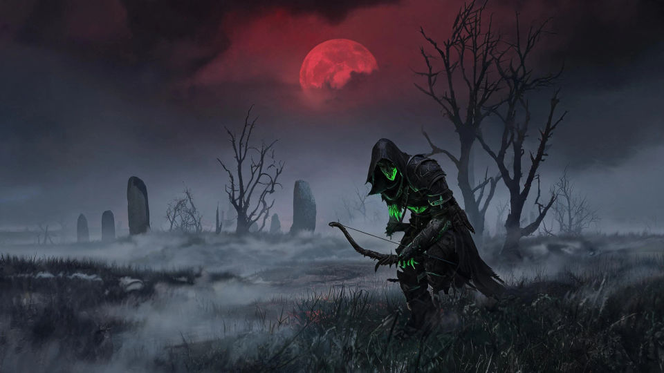 A revenant hunting under a blood moon