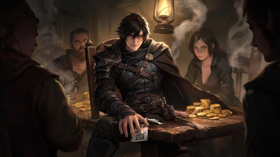 A high-stakes card table