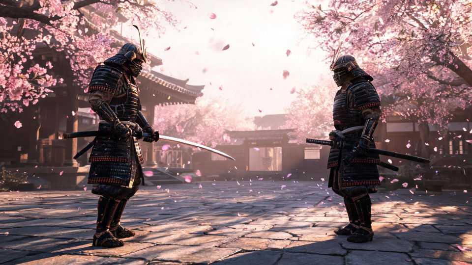 A duel under falling blossoms