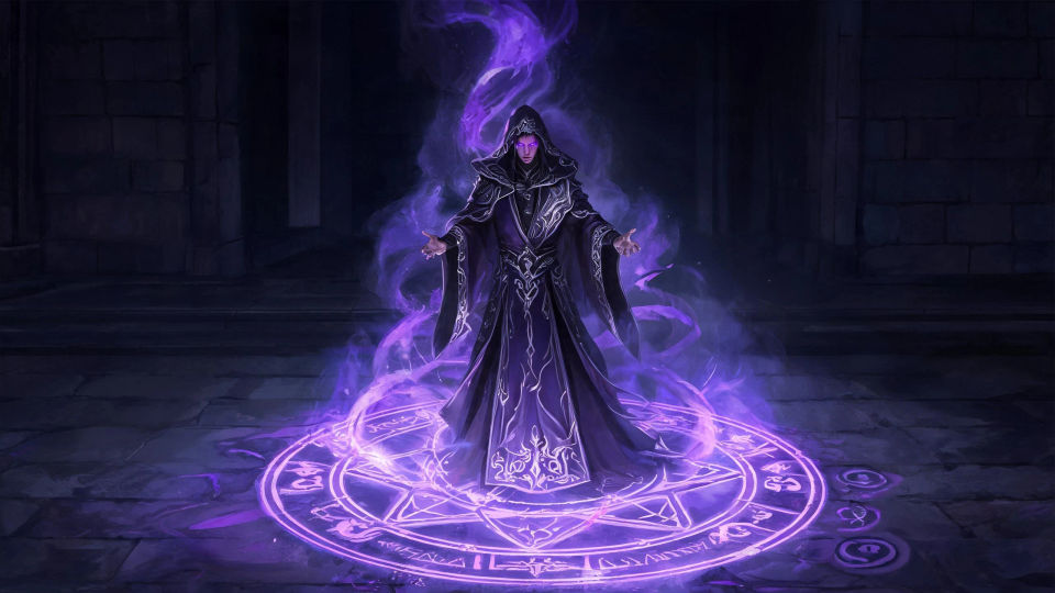 A ritual circle at midnight