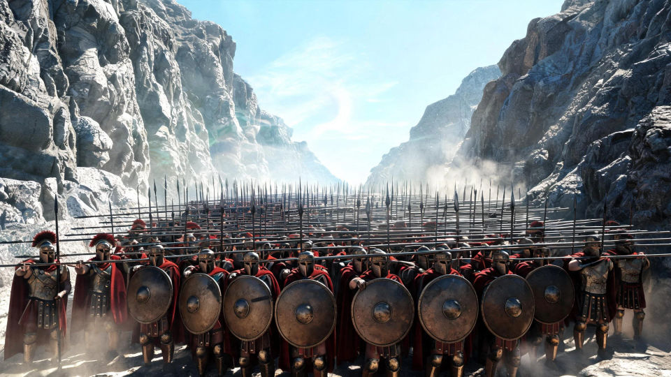 A phalanx in the mountain pass