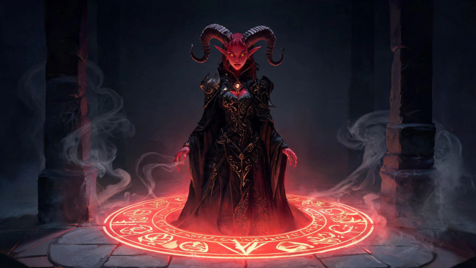 A candlelit summoning chamber