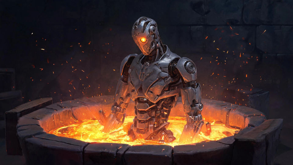 A construct waking in the forge