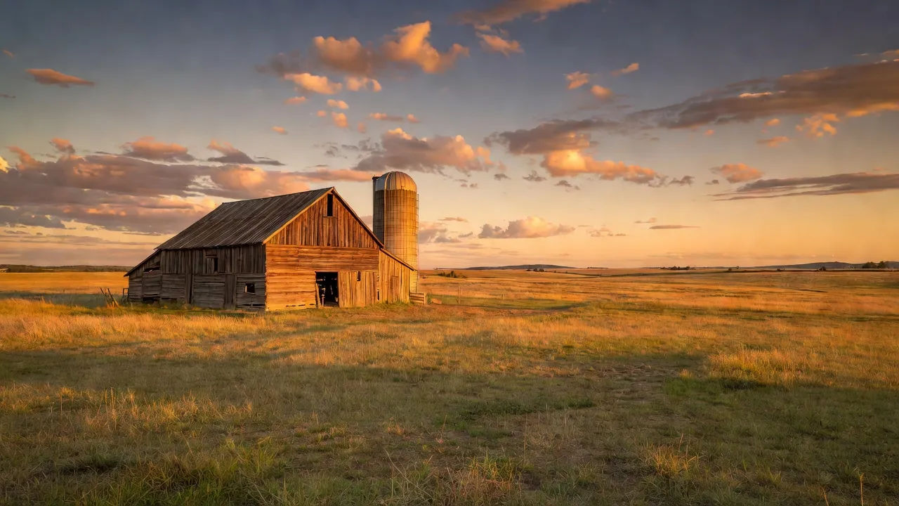Farmstead establishing scene