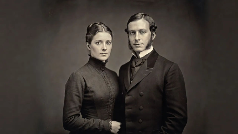 Seated-couple establishing shot