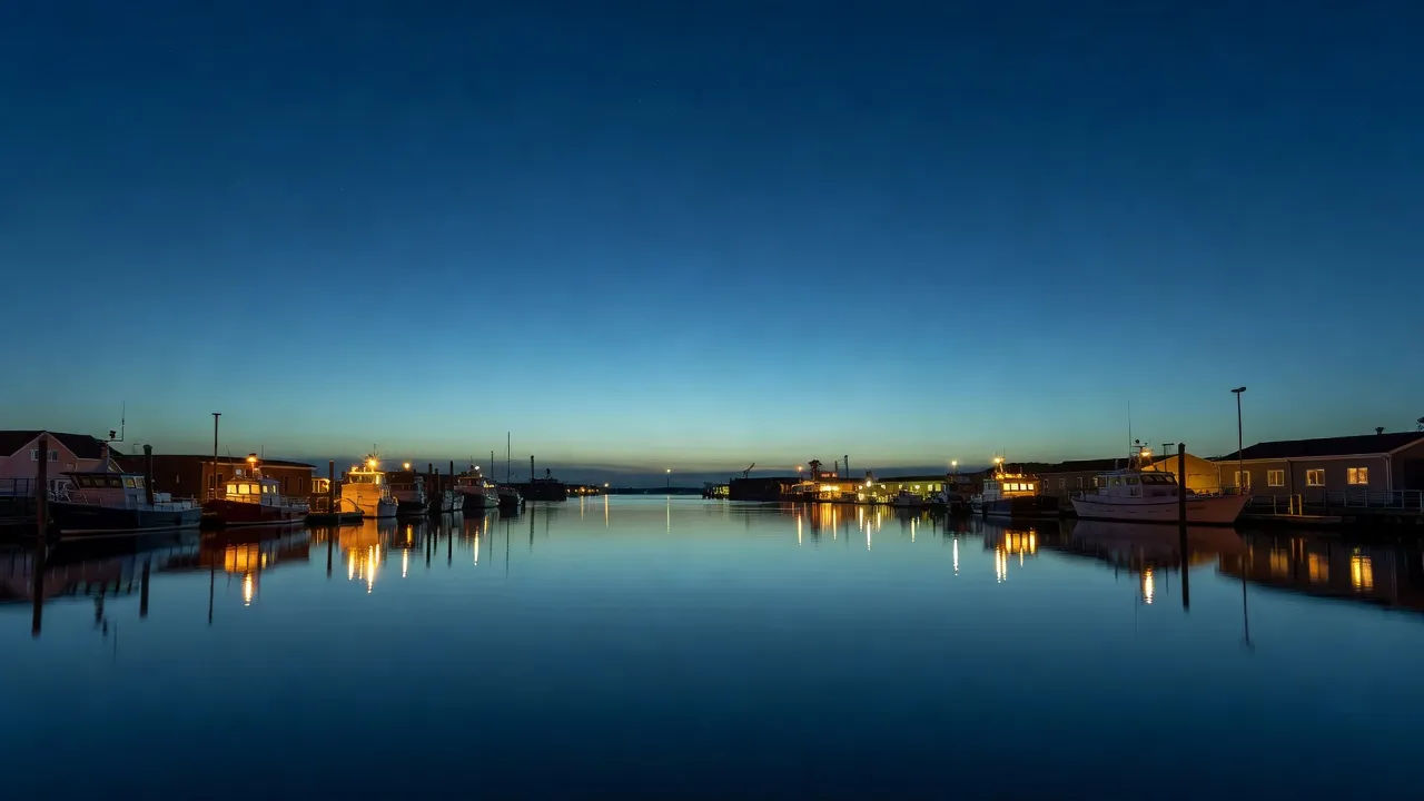 Harbor twilight composition