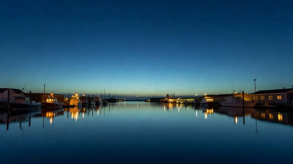 Harbor twilight composition