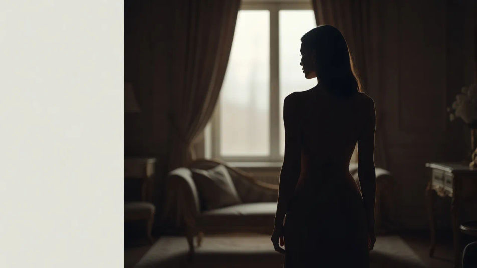 Double page de silhouette en low-key