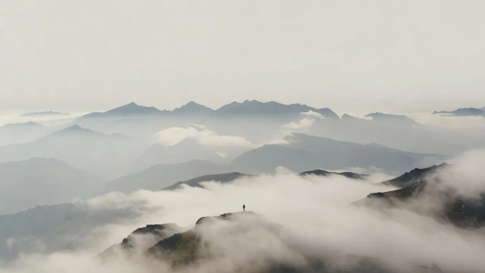 Wide misty landscape