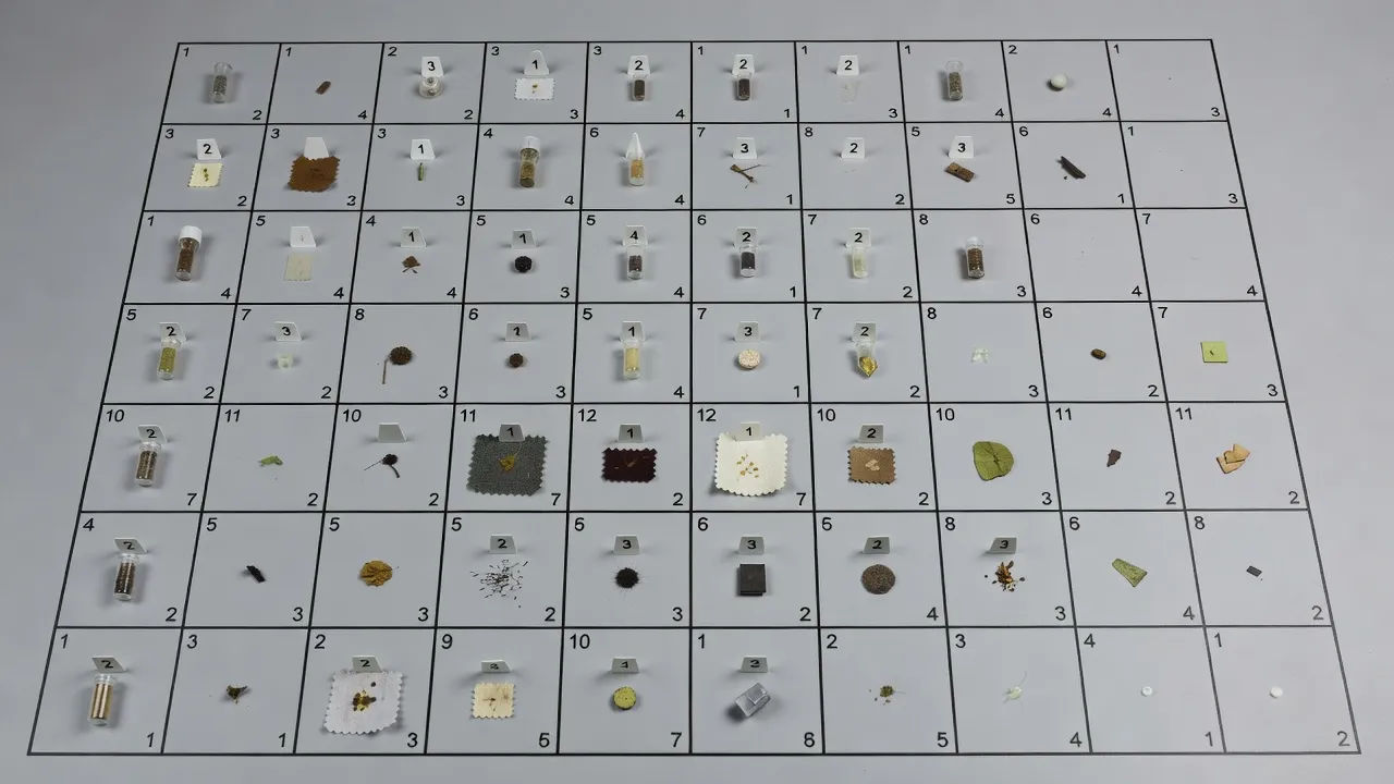 Analytical grid flat lay