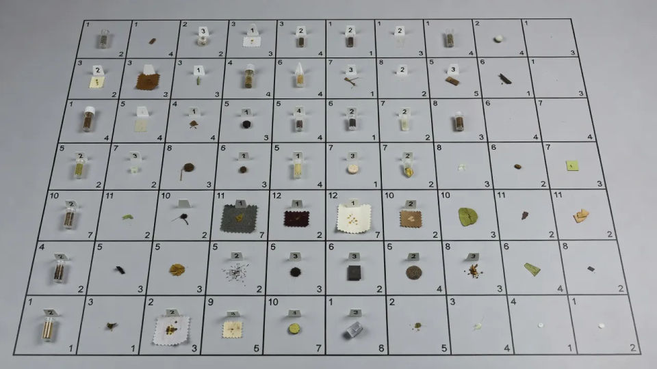 Analytical grid flat lay